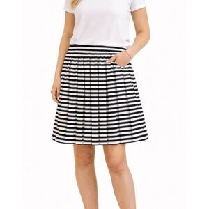 Courage B black and white stripe aline skirt small